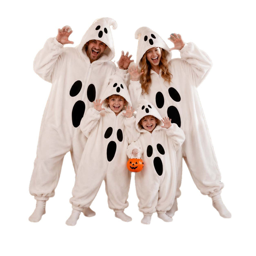 Halloween Ghost Plush Pajamas for Children and Adults