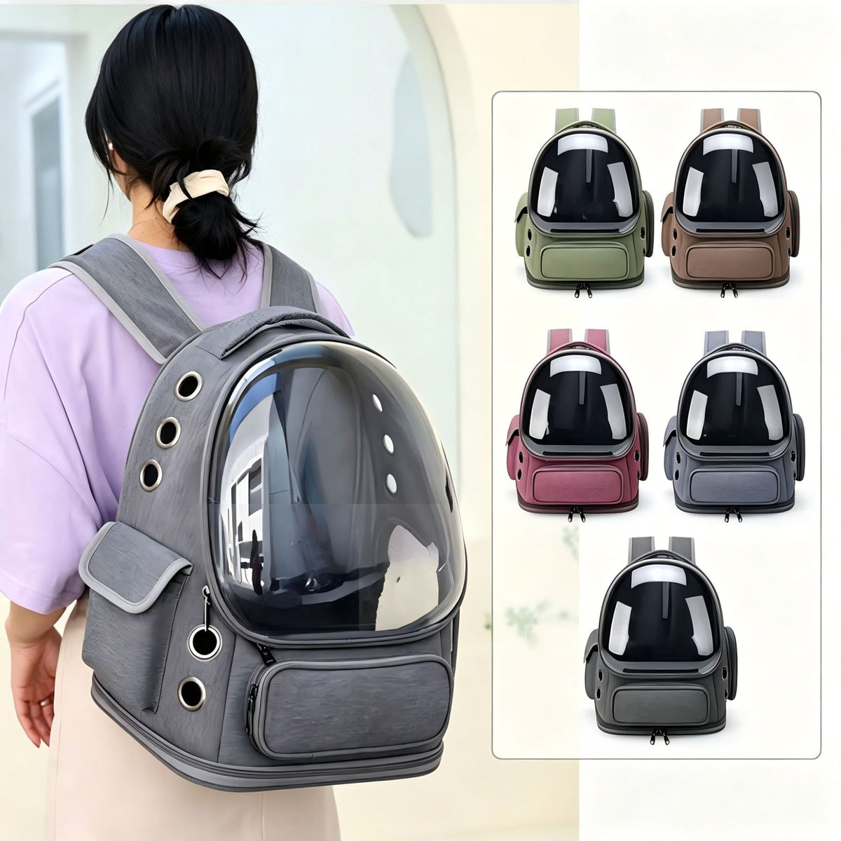 Transparent Pet Travel Backpack