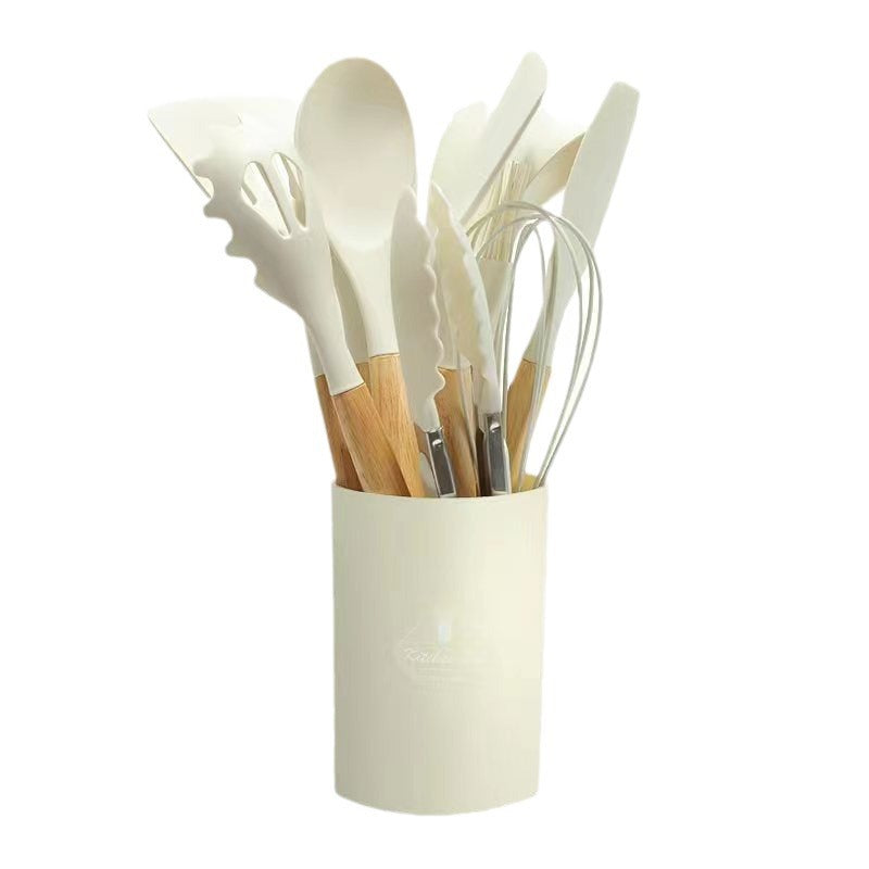 Wooden Handle Silicone Kitchenware 12-Piece Set